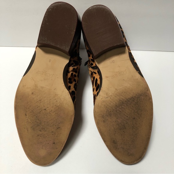 J.Crew factory leopard print leather upper ankle boots size 8 gently worn - Picture 12 of 12